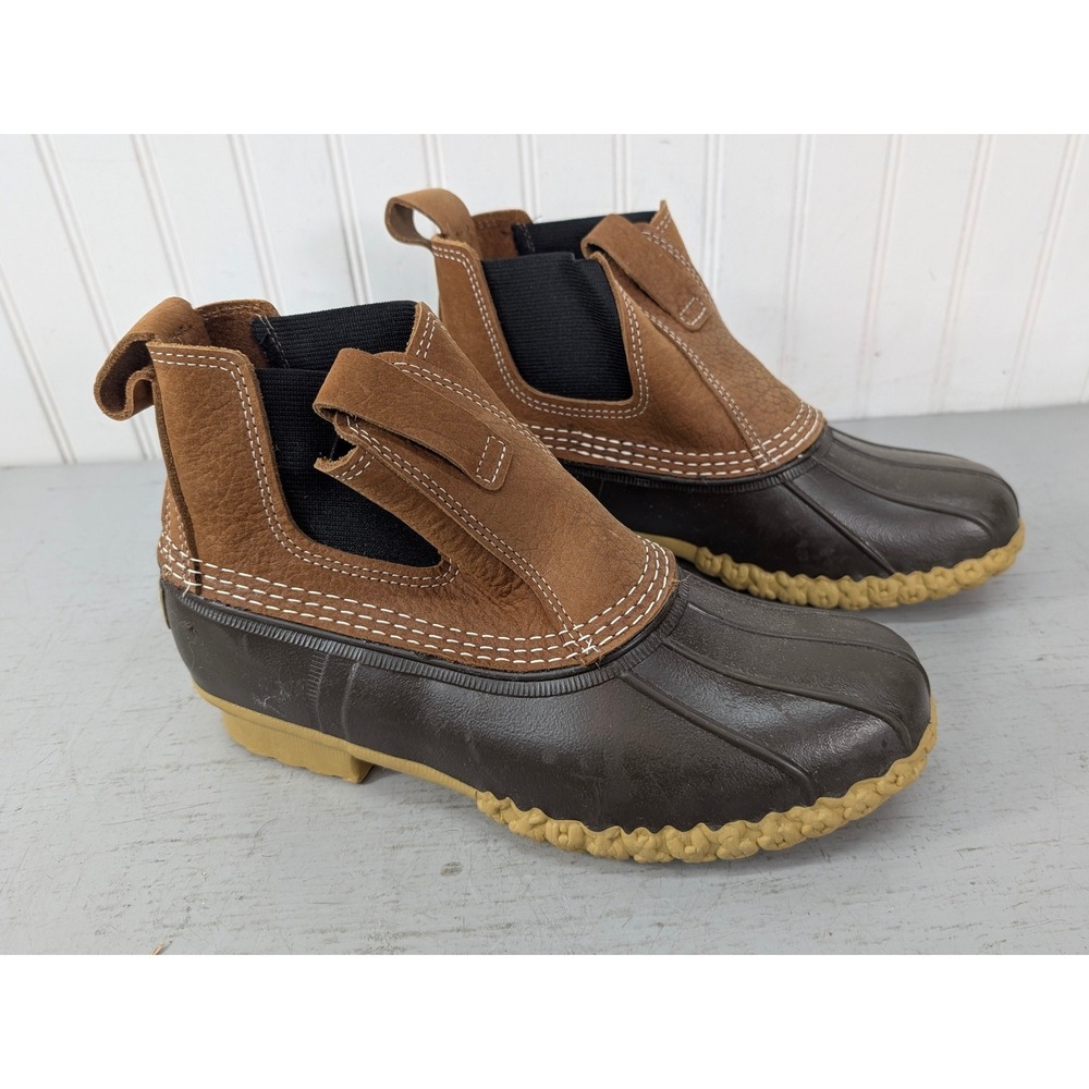 LL Bean Women's Bean Boots 6.5" Chelsea 520399 Size 10 Ankle Duck Pull On Brown